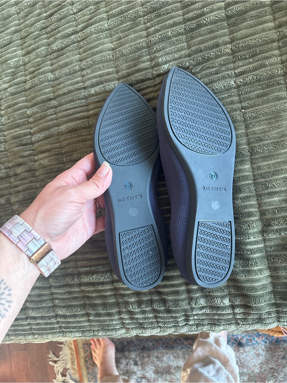 Rothy's Pointed Knit Flats in Navy - Picture 2 of 2